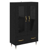 VidaXL Highboard met lade Zwart Eiken 69,5 x 31 x 115 cm Bewerkt hout
