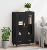 VidaXL Highboard met lade Zwart Eiken 69,5 x 31 x 115 cm Bewerkt hout