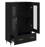 VidaXL Highboard met lade Zwart Eiken 69,5 x 31 x 115 cm Bewerkt hout