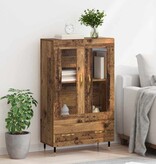 VidaXL Highboard met lade Oud Hout 69,5 x 31 x 115 cm Bewerkt hout