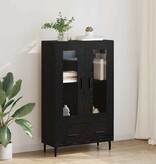 VidaXL Highboard met lade Zwart Eiken 69,5 x 31 x 115 cm Bewerkt hout