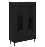 VidaXL Highboard met lade Zwart Eiken 69,5 x 31 x 115 cm Bewerkt hout