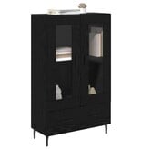 VidaXL Highboard met lade Zwart Eiken 69,5 x 31 x 115 cm Bewerkt hout