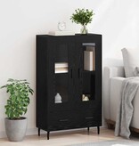 VidaXL Highboard met lade Zwart Eiken 69,5 x 31 x 115 cm Bewerkt hout