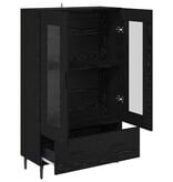 VidaXL Highboard met lade Zwart Eiken 69,5 x 31 x 115 cm Bewerkt hout