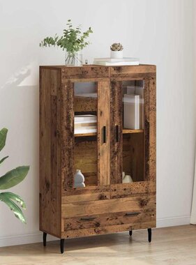 VidaXL Highboard met lade Oud Hout 69,5 x 31 x 115 cm Bewerkt hout
