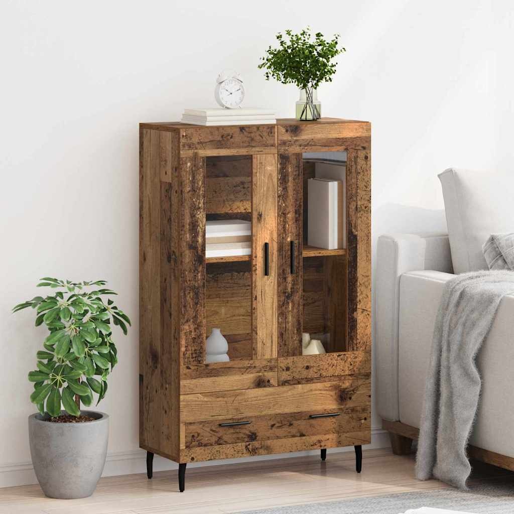 VidaXL Highboard met lade Oud Hout 69,5 x 31 x 115 cm Bewerkt hout