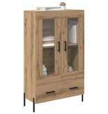 VidaXL Highboard Corona Artisan Eiken 69,5 x 31 x 115 cm Bewerkt hout