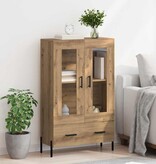 VidaXL Highboard Corona Artisan Eiken 69,5 x 31 x 115 cm Bewerkt hout