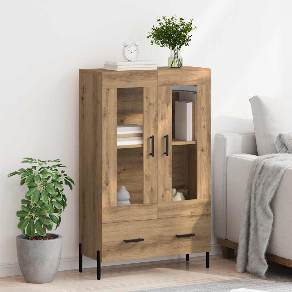 VidaXL Highboard Corona Artisan Eiken 69,5 x 31 x 115 cm Bewerkt hout