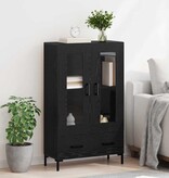 VidaXL Highboard met lade Zwart Eiken 69,5 x 31 x 115 cm Bewerkt hout