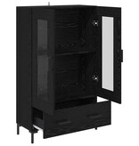 VidaXL Highboard met lade Zwart Eiken 69,5 x 31 x 115 cm Bewerkt hout