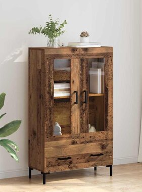 VidaXL Highboard met lade Oud Hout 69,5 x 31 x 115 cm Bewerkt hout