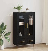 VidaXL Highboard met lade Zwart Eiken 69,5 x 31 x 115 cm