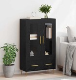 VidaXL Highboard met lade Zwart Eiken 69,5 x 31 x 115 cm