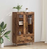 VidaXL Highboard Oud Hout 69,5 x 31 x 115 cm Geengineerd Hout en Glas