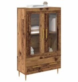 VidaXL Highboard Oud Hout 69,5 x 31 x 115 cm Geengineerd Hout en Glas