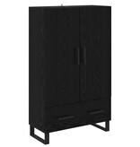 VidaXL Highboard met lade Zwart Eiken 69,5 x 30 x 115 cm Bewerkt hout