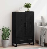 VidaXL Highboard met lade Zwart Eiken 69,5 x 30 x 115 cm Bewerkt hout