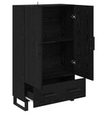 VidaXL Highboard met lade Zwart Eiken 69,5 x 30 x 115 cm Bewerkt hout