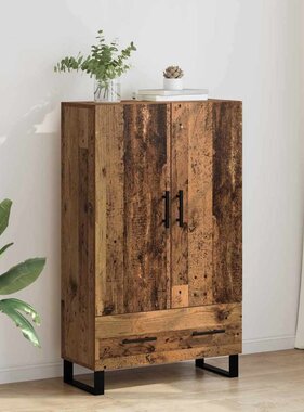 VidaXL Highboard met lade Oud Hout 69,5 x 30 x 115 cm Bewerkt hout