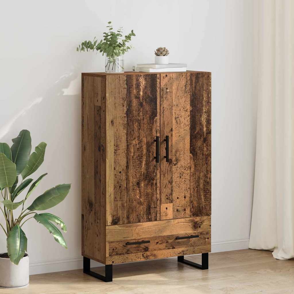 VidaXL Highboard met lade Oud Hout 69,5 x 30 x 115 cm Bewerkt hout
