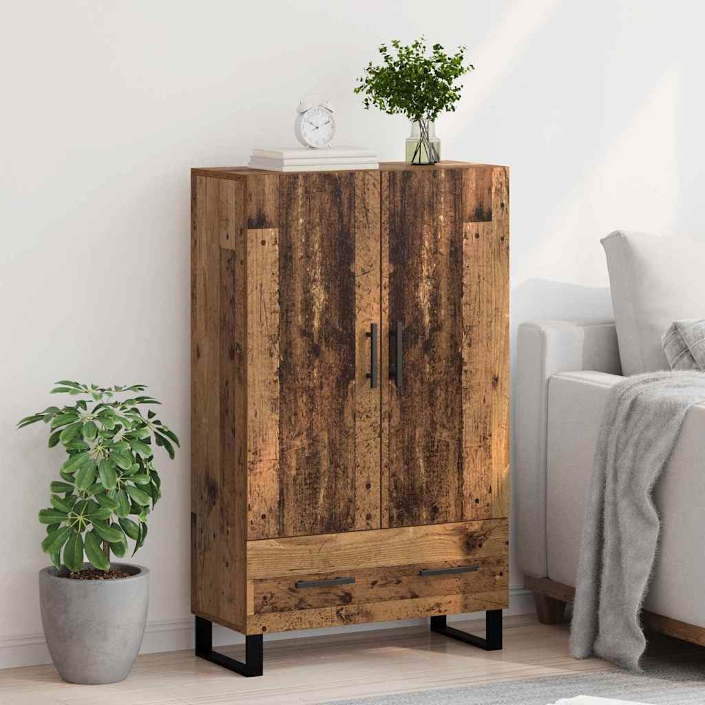 VidaXL Highboard met lade Oud Hout 69,5 x 30 x 115 cm Bewerkt hout