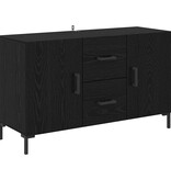 VidaXL Dressoir met lade Zwart Eiken 100 x 36 x 60 cm Bewerkt hout