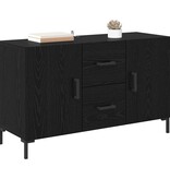 VidaXL Dressoir met lade Zwart Eiken 100 x 36 x 60 cm Bewerkt hout
