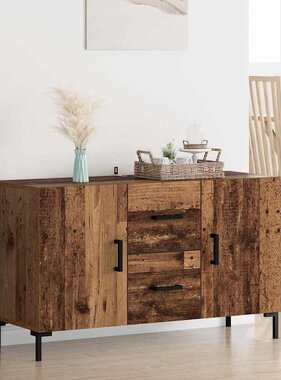 VidaXL Dressoir met lade Oud Hout 100 x 36 x 60 cm Bewerkt hout