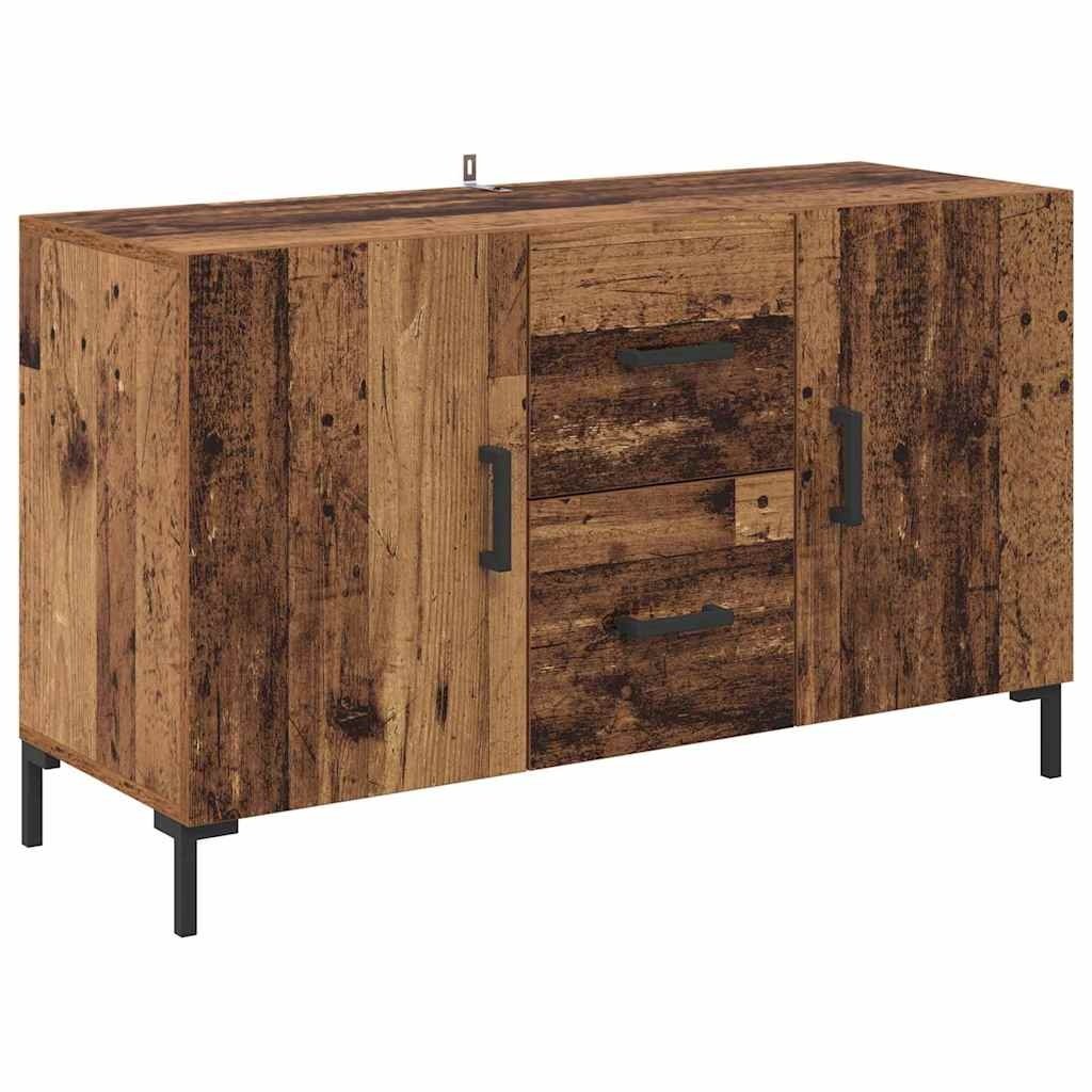 VidaXL Dressoir met lade Oud Hout 100 x 36 x 60 cm Bewerkt hout