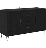 VidaXL Dressoir met lade Zwart Eiken 100 x 36 x 60 cm Bewerkt hout