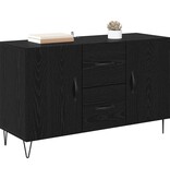VidaXL Dressoir met lade Zwart Eiken 100 x 36 x 60 cm Bewerkt hout
