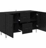 VidaXL Dressoir met lade Zwart Eiken 100 x 36 x 60 cm Bewerkt hout