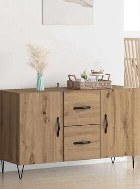 VidaXL Dressoir met lade Artisan Eiken 100 x 36 x 60 cm Bewerkt hout
