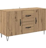 VidaXL Dressoir met lade Artisan Eiken 100 x 36 x 60 cm Bewerkt hout