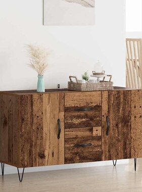 VidaXL Dressoir met lade Oud Hout 100 x 36 x 60 cm Bewerkt hout
