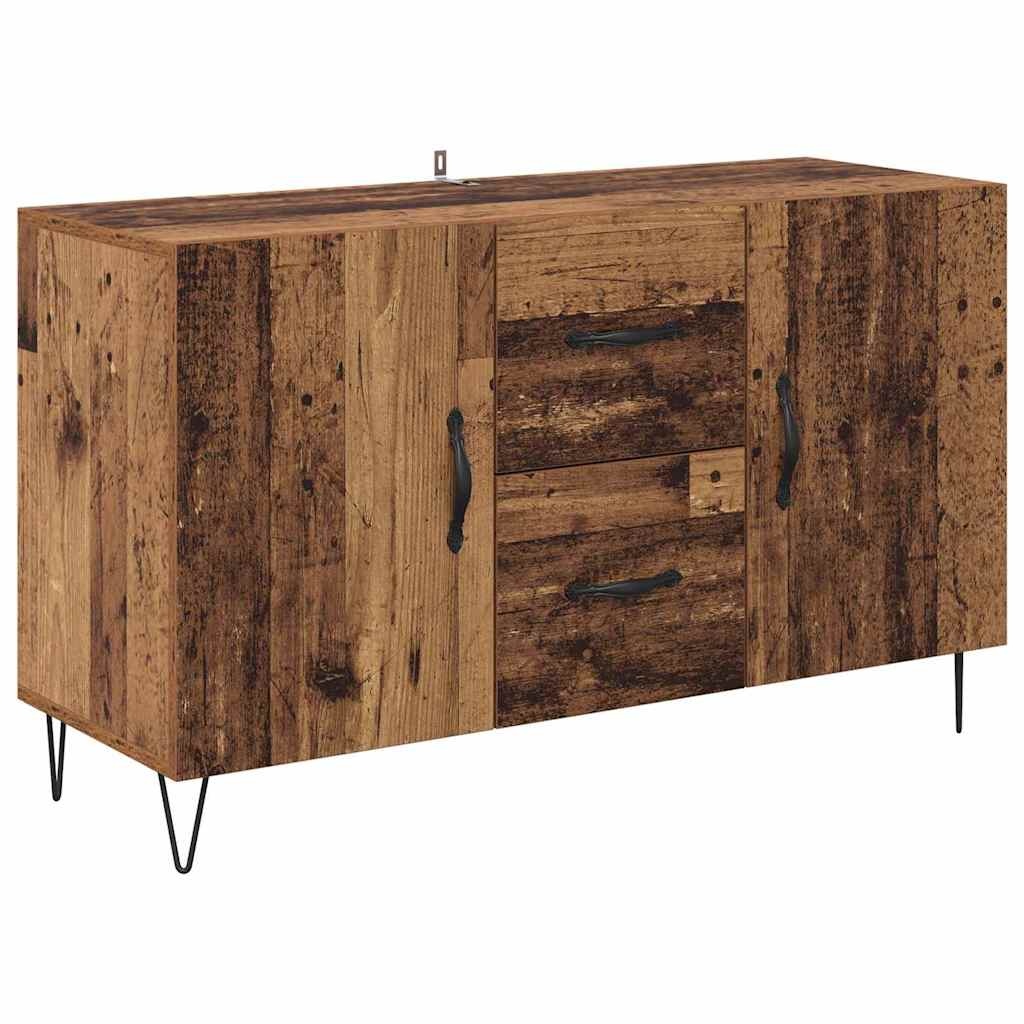VidaXL Dressoir met lade Oud Hout 100 x 36 x 60 cm Bewerkt hout