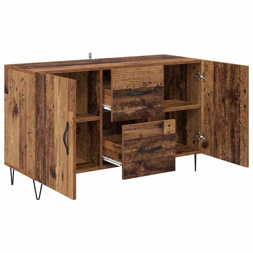 VidaXL Dressoir met lade Oud Hout 100 x 36 x 60 cm Bewerkt hout