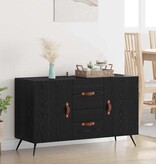 VidaXL Dressoir met lade Zwart Eiken 100 x 36 x 60 cm Bewerkt hout