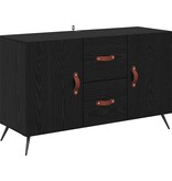 VidaXL Dressoir met lade Zwart Eiken 100 x 36 x 60 cm Bewerkt hout