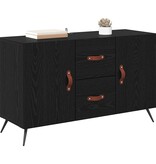 VidaXL Dressoir met lade Zwart Eiken 100 x 36 x 60 cm Bewerkt hout