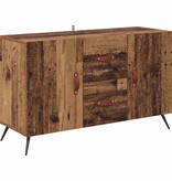 VidaXL Dressoir met lade Oud Hout 100 x 36 x 60 cm Bewerkt hout