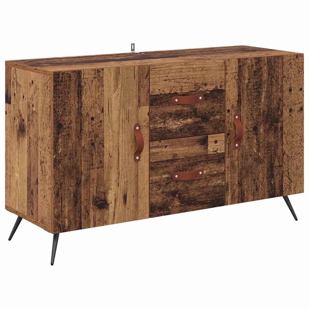 VidaXL Dressoir met lade Oud Hout 100 x 36 x 60 cm Bewerkt hout