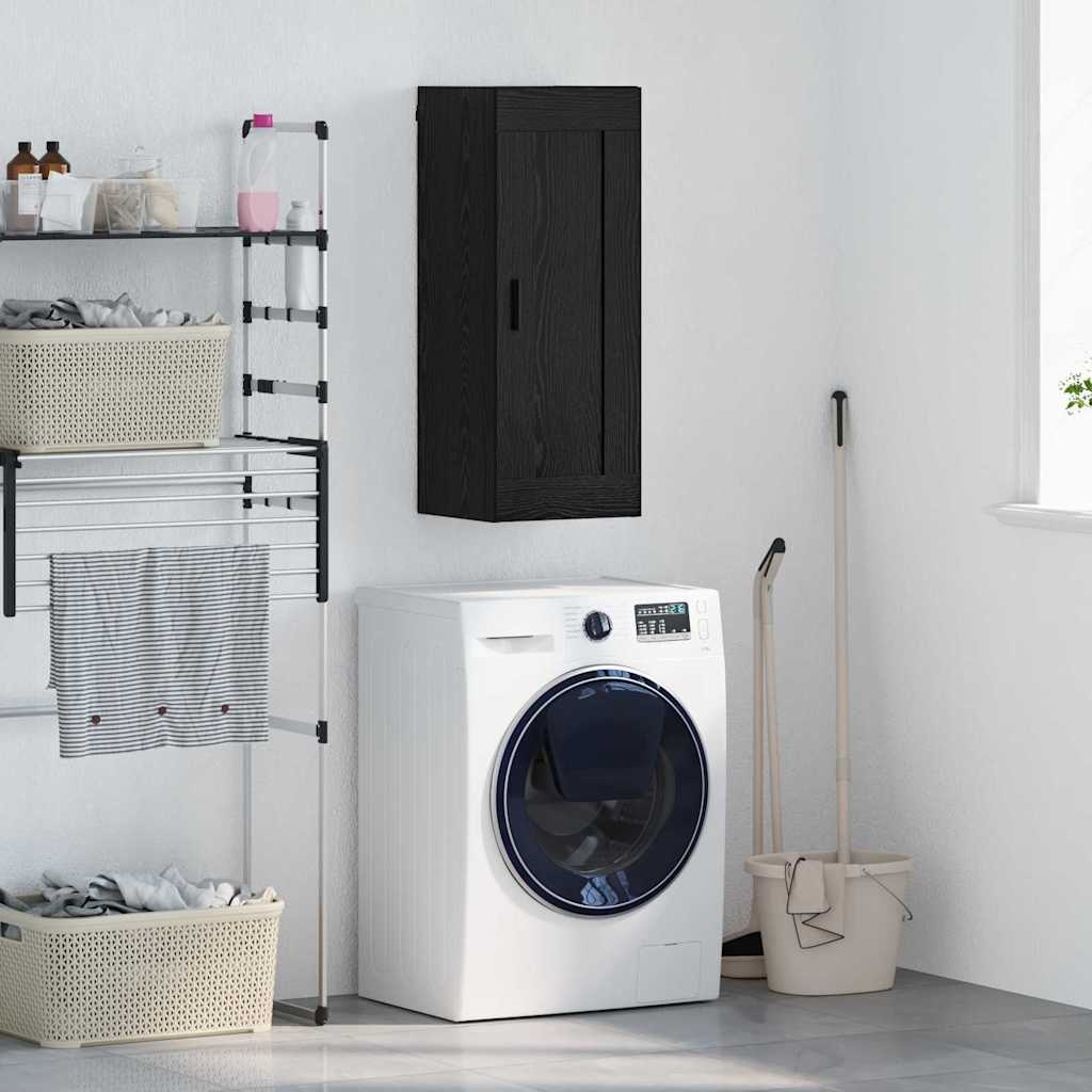 VidaXL Wandkast Zwart Eiken 34,5 x 34 x 90 cm Bewerkt hout