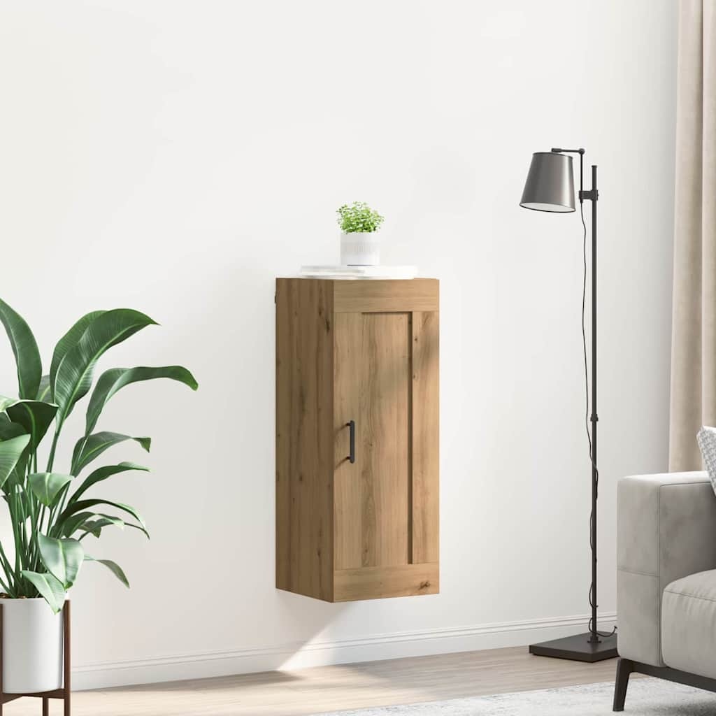 VidaXL Wandkast Artisan Eiken 34,5 x 34 x 90 cm Bewerkt hout