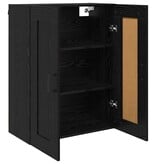 VidaXL Wandkast Zwart Eiken 69,5 x 34 x 90 cm Bewerkt hout