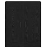 VidaXL Wandkast Zwart Eiken 69,5 x 34 x 90 cm Bewerkt hout