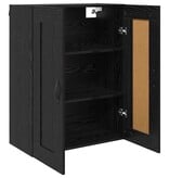 VidaXL Wandkast Zwart Eiken 69,5 x 34 x 90 cm Bewerkt hout