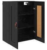 VidaXL Wandkast Zwart Eiken 69,5 x 34 x 90 cm Bewerkt hout
